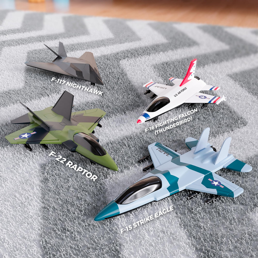 Lollipop US Air Force Airplane Toy - Official Licensed Cargo/Transport Aircraft or Fighter Helicopter & War Plane with Military Base & Action Figures Playset - Airforce Vehicle Model for Kids Ages 3+