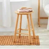 (1) Better Homes & Gardens Round 18 in High Backless Bamboo Stool/Adult Footrest for Indoor Use