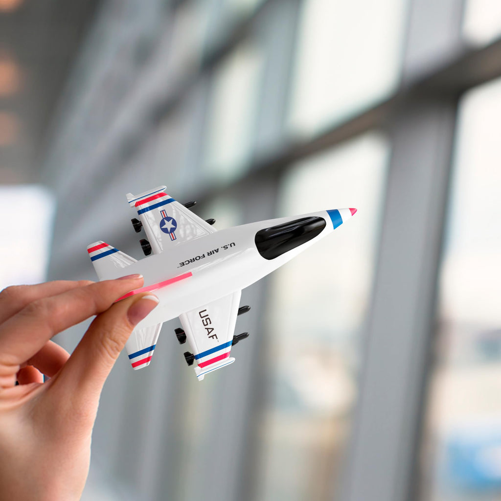 Lollipop US Air Force Airplane Toy - Official Licensed Cargo/Transport Aircraft or Fighter Helicopter & War Plane with Military Base & Action Figures Playset - Airforce Vehicle Model for Kids Ages 3+