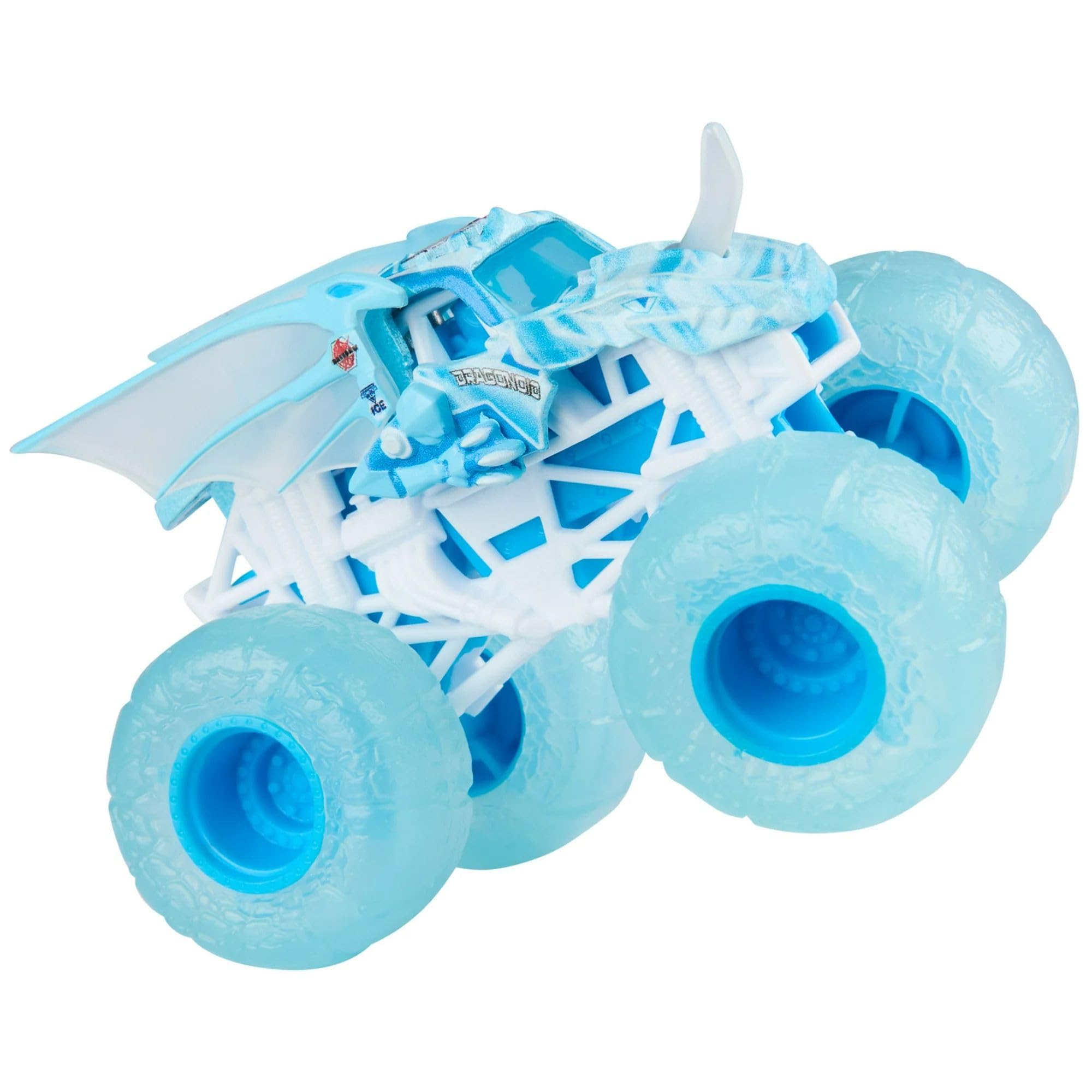 Monster Jam Fire and Ice Monster Trucks, 2 Pack, Whiplash vs Dragonoid, 1:64 Scale
