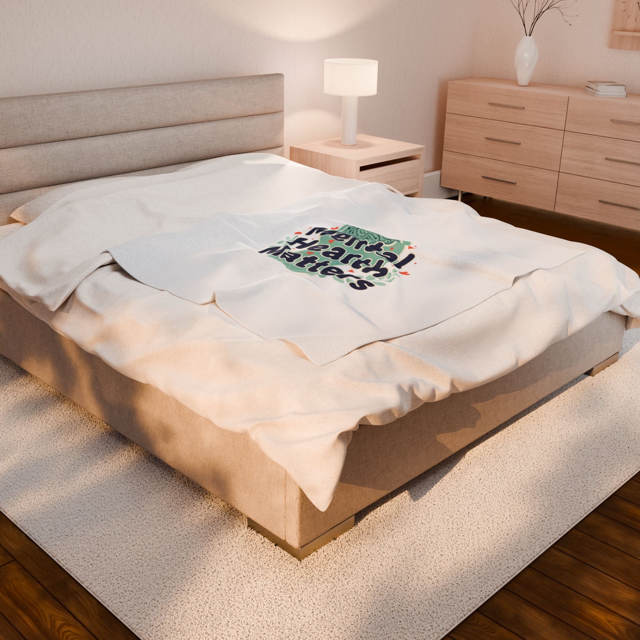 Mental Health Matters Blanket | Positive Message, Illustrated Brain, Wellness