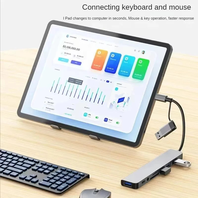 8 in 2 USB-C HUB USB Splitter USB Extender with 4 USB Port 1 USBC Port