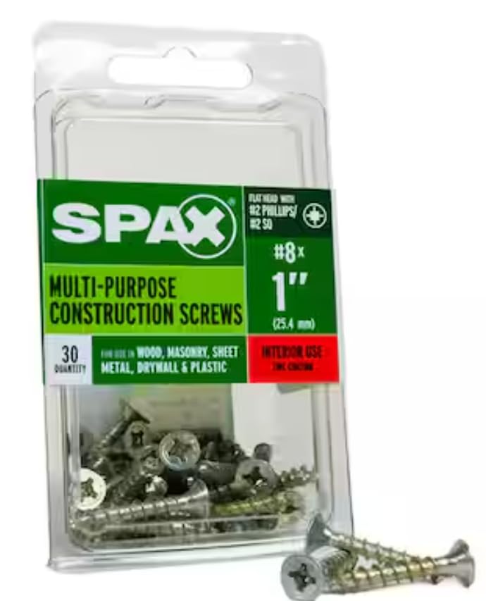 SPAX No. 8 x 1 in. L Phillips/Square Flat Head Yellow Zinc Steel Multi-Purpose Screw 75 Each
