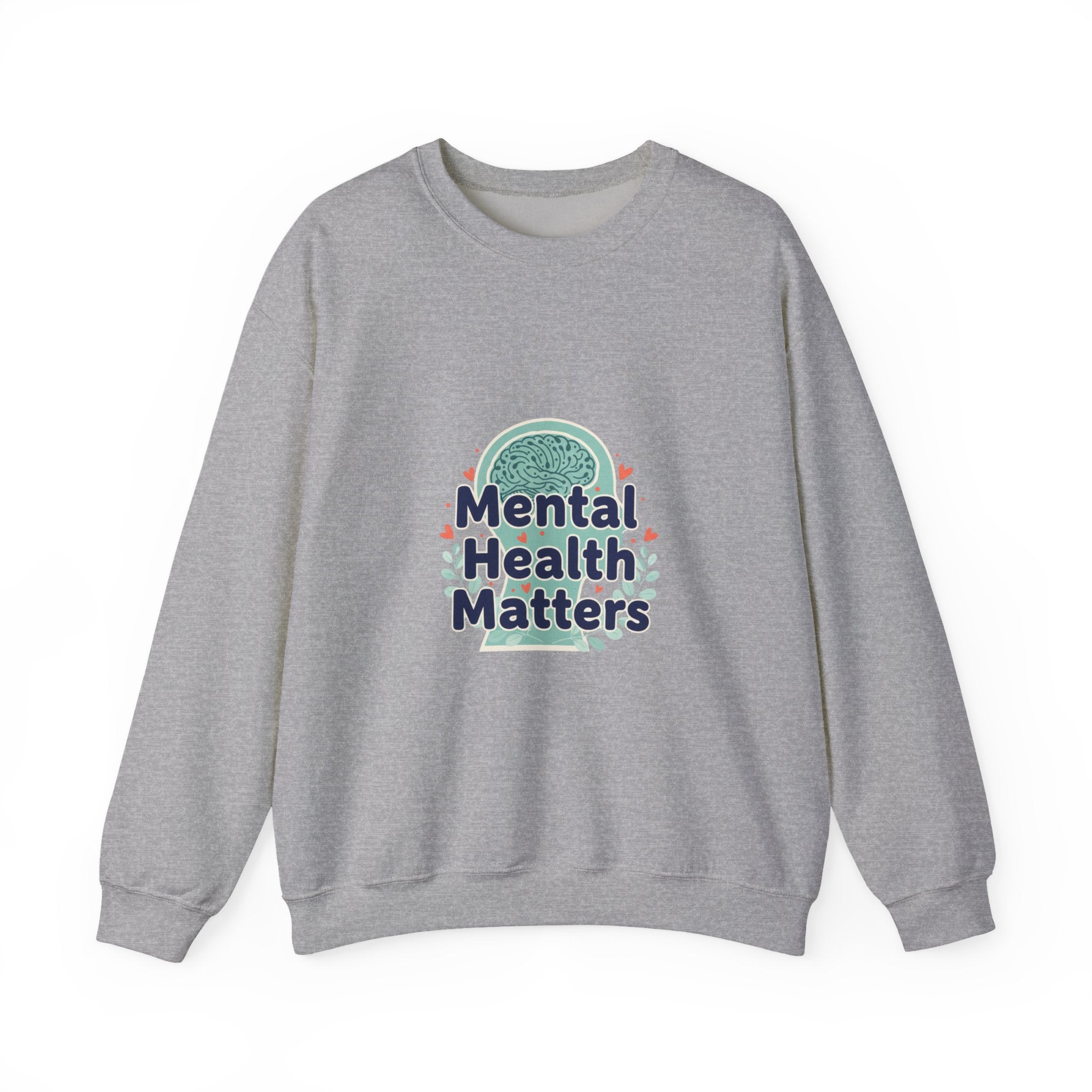 Mental Health Matters Sweatshirt | chrome text design, reflective typography