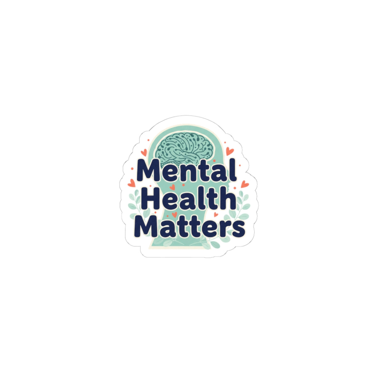Mental Health Matters Sticker | chrome text design, reflective typography