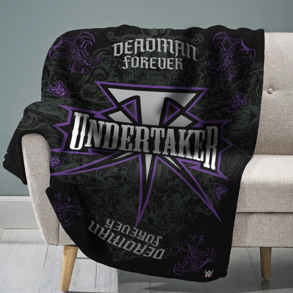Sleep Squad Black The Undertaker 60" x 80" Raschel Plush Throw Blanket