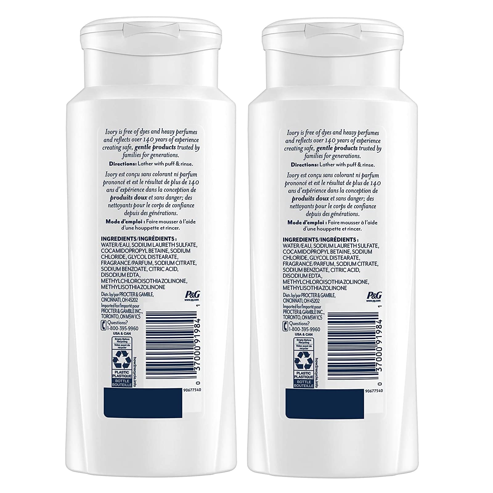 2 Ivory Scent Body Wash 21 Oz