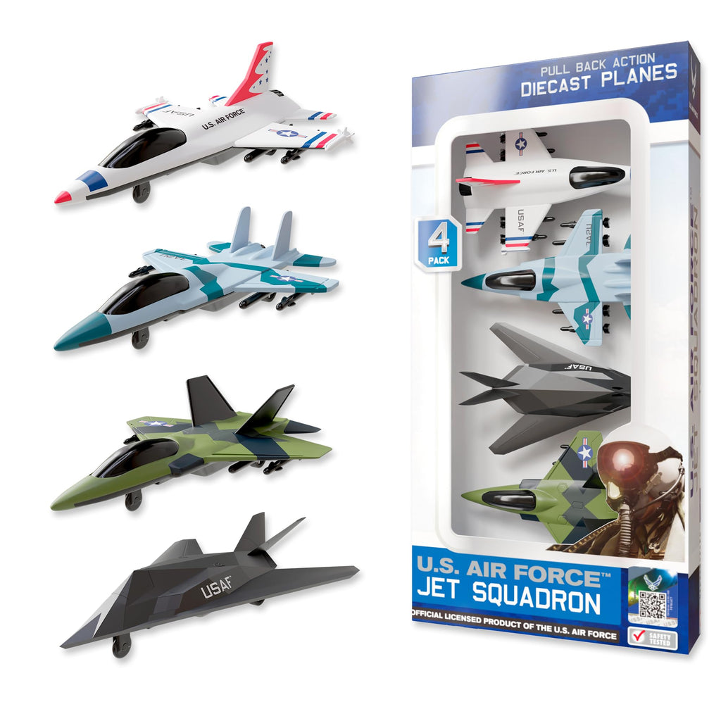 Lollipop US Air Force Airplane Toy - Official Licensed Cargo/Transport Aircraft or Fighter Helicopter & War Plane with Military Base & Action Figures Playset - Airforce Vehicle Model for Kids Ages 3+