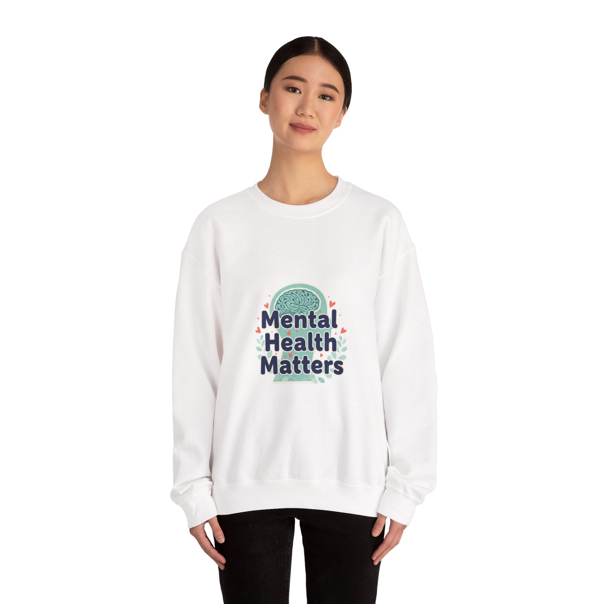 Mental Health Matters Sweatshirt | chrome text design, reflective typography