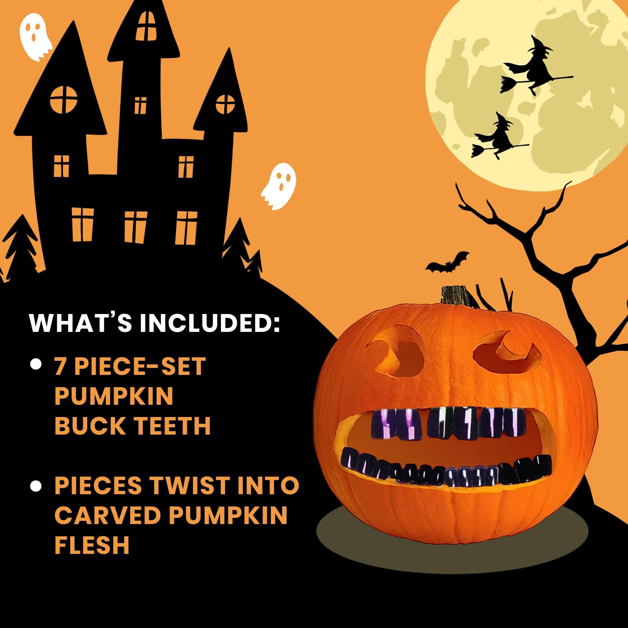 Fun World Oil Slick Pumpkin Decorating Teeth | Buck Teeth