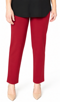 Regular Cotton Ponte Straight Leg Pant, Red, Medium