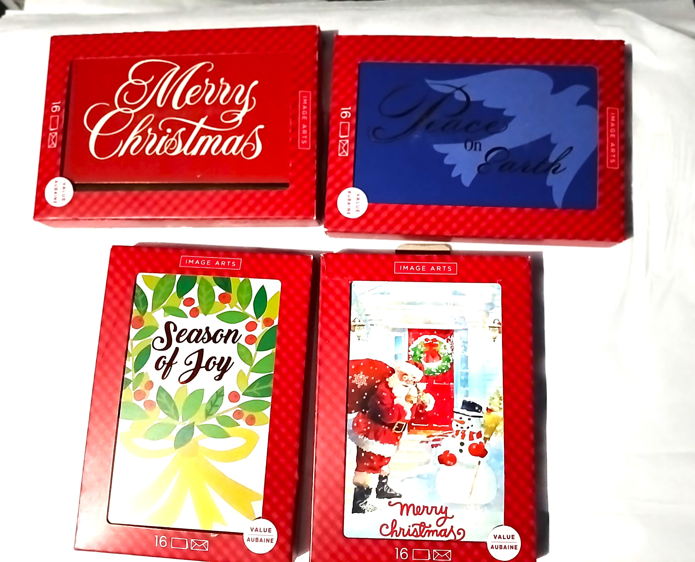 Holiday Christmas Greeting Cards, 4 Boxes of 16