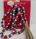 Holiday Wood Beaded Garland 4 Ft