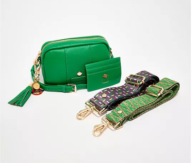 Pom Pom London Leather Transport Crossbody w/ Accessories