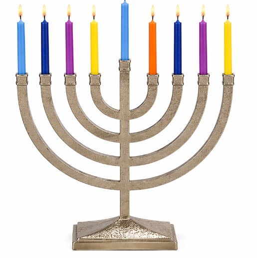 Rite Lite Aluminum Hammered Menorah -Hanukkah Candle Menorah Chanukah Candlestick Holder