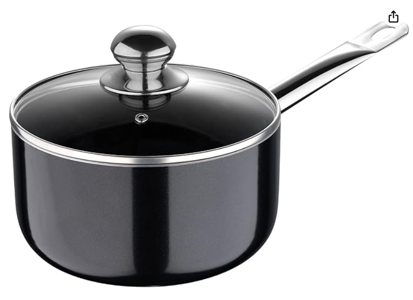 Bergner - Prochef Cookware - 3.5 Quart Covered Saucepan - Black