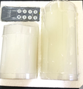 Flameless Candles, white with remote, set of 2
