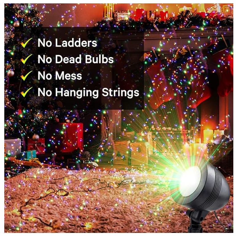 Kandy Korner Outdoor Lights Stylish Decorations Moving RGB Projector for Outdoor and Indoor, Waterproof Light Projector with Remote Control with Star Blinking Function