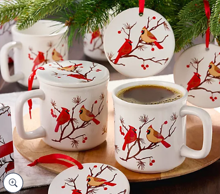 Temp-tations Set of (4) 16oz Mugs w/ Ornament