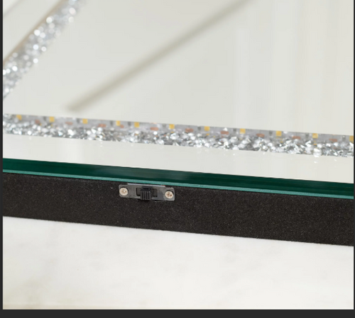 12" Illuminated Square Mirror Centerpiece (silver)