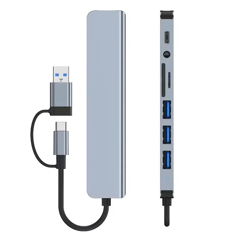 8 in 2 USB-C HUB USB Splitter USB Extender with 4 USB Port 1 USBC Port