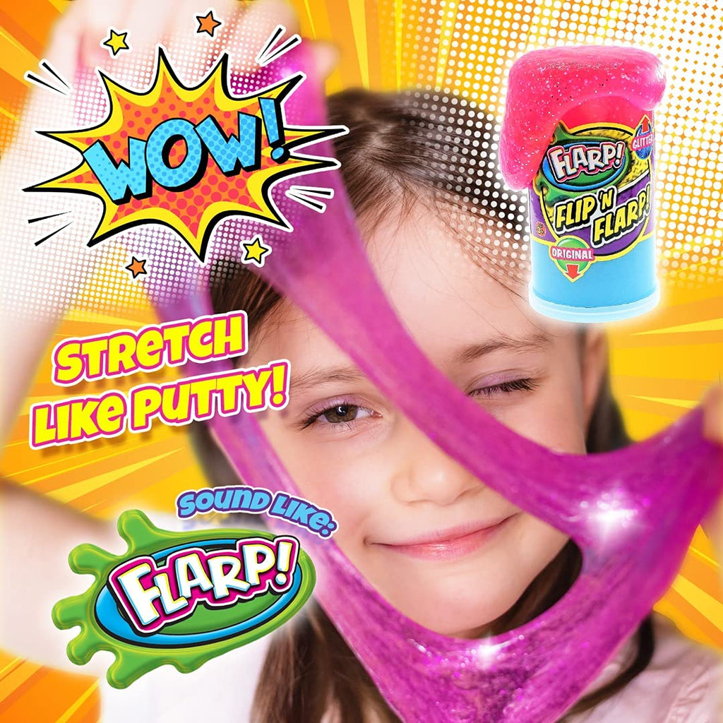 JA-RU Flip & Flarp Noise Putty for Kids Double Pack Original & Glitter (Unit) Farrt Gas Noise Maker Slime Scented Putty Fidget Stress Toy for Boys, Girls & Adults. 047