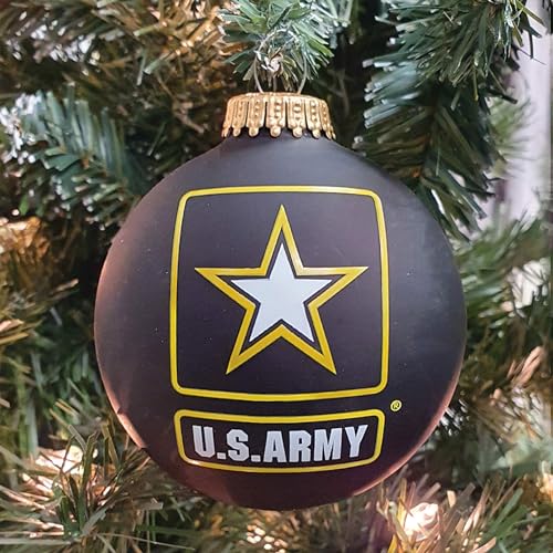 Christmas Tree Ornaments Made in The USA - 80mm / 3.25" Decorated Collectible Glass Balls from Christmas by Krebs - Handmade Hanging Holiday Decoration for Trees