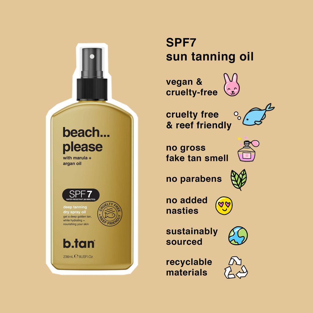 b.tan Deep Dry Spray Tanning Oils | Packed with Ultra Moisturizing Oils to Keep Skin Hydrated, Vegan & Cruelty Free, No Added Nasties