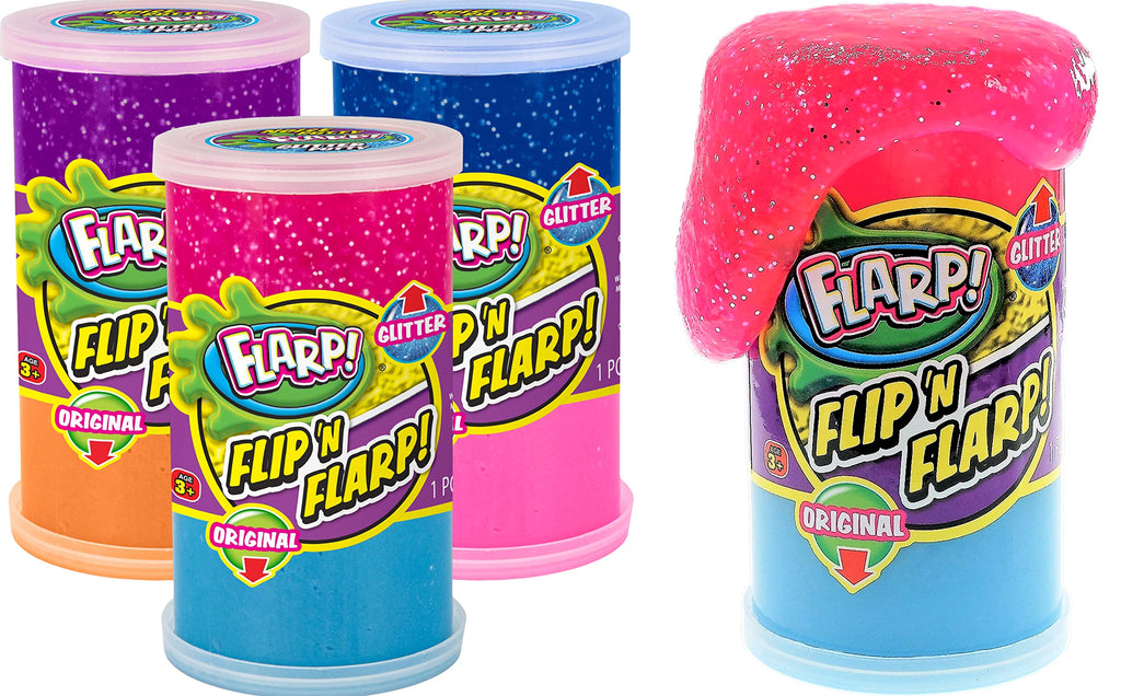 JA-RU Flip & Flarp Noise Putty for Kids Double Pack Original & Glitter (Unit) Farrt Gas Noise Maker Slime Scented Putty Fidget Stress Toy for Boys, Girls & Adults. 047