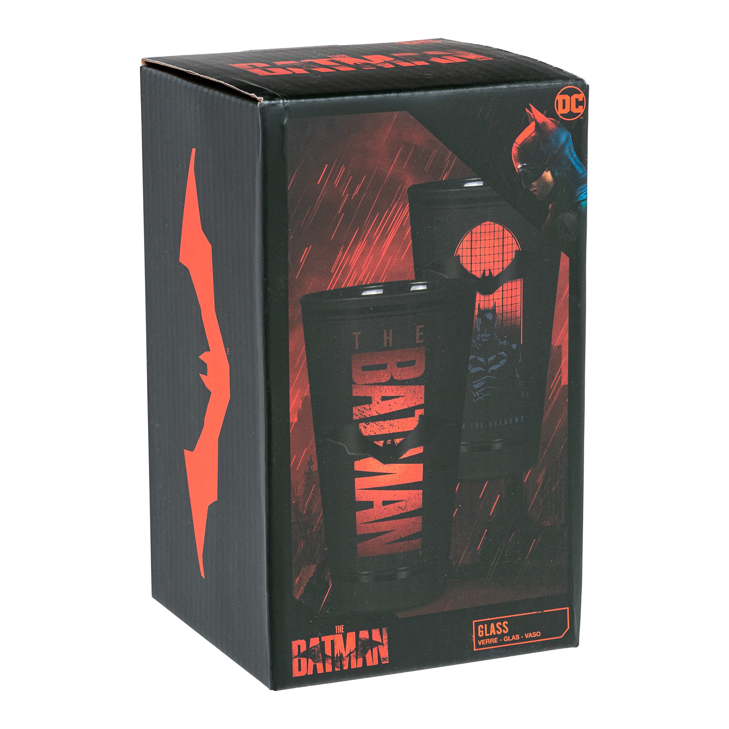 Paladone The Batman Glass, The Batman Movie Merchandise, 400 ml, 13.5 fl oz