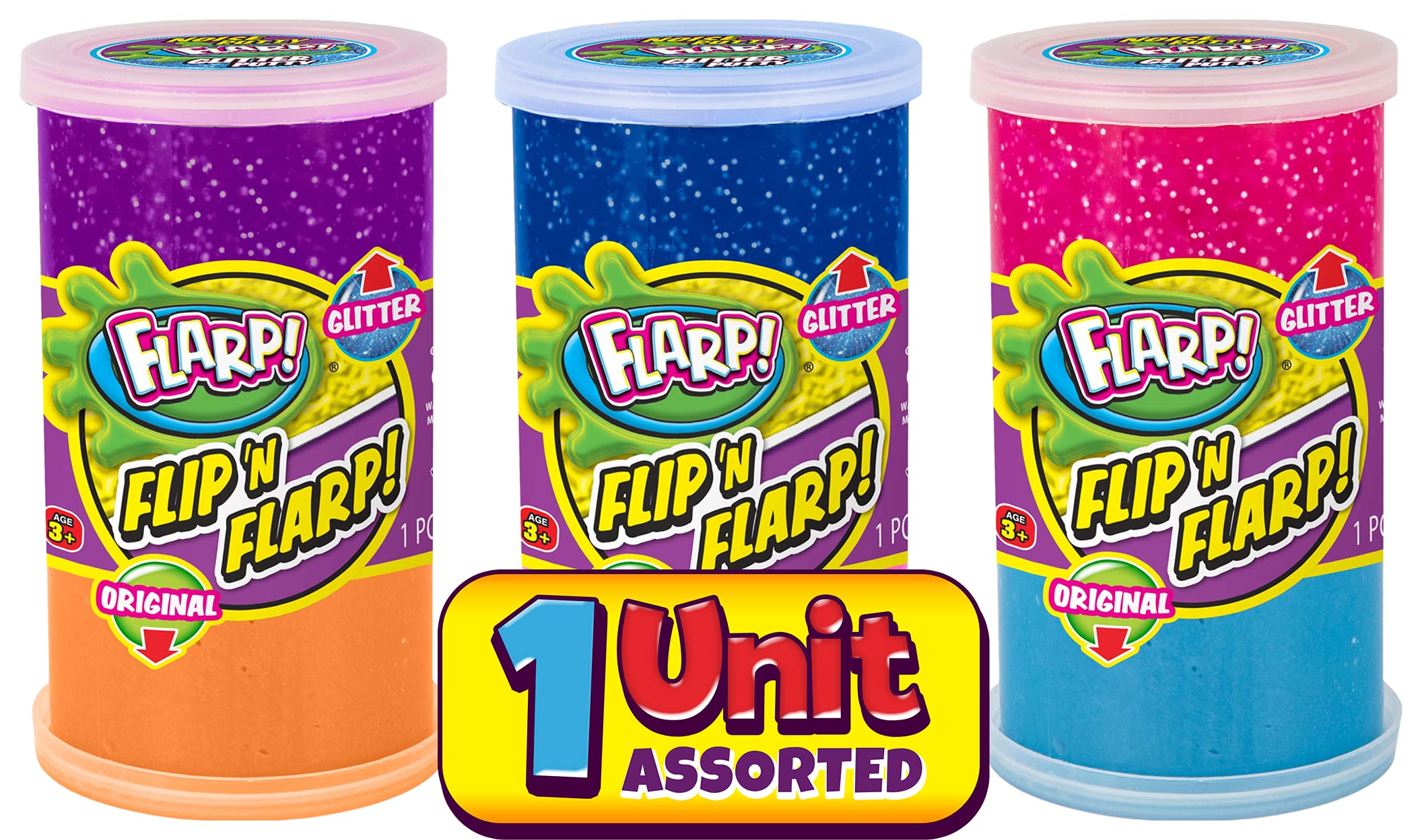 JA-RU Flip & Flarp Noise Putty for Kids Double Pack Original & Glitter (Unit) Farrt Gas Noise Maker Slime Scented Putty Fidget Stress Toy for Boys, Girls & Adults. 047