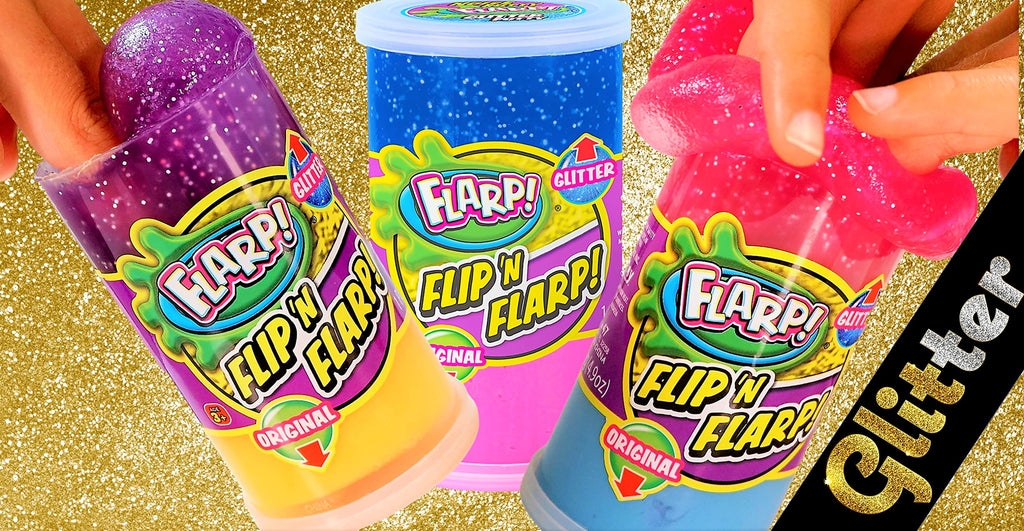 JA-RU Flip & Flarp Noise Putty for Kids Double Pack Original & Glitter (Unit) Farrt Gas Noise Maker Slime Scented Putty Fidget Stress Toy for Boys, Girls & Adults. 047