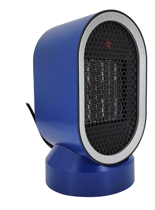 Warm-Living 600W Ceramic Tabletop Fan/Heater Combo, Blue