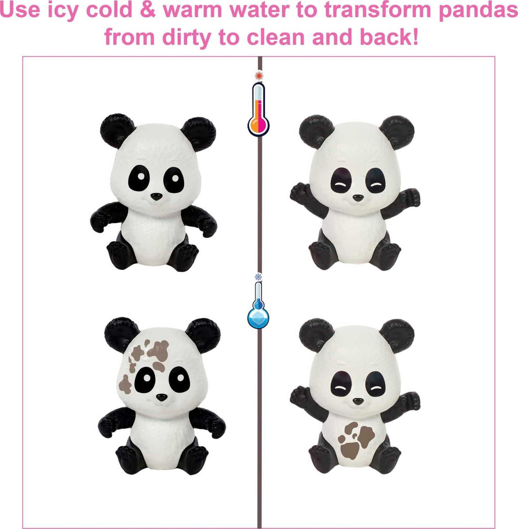Barbie Careers Playset, Baby Panda Care & Rescue Set with Vet Fashion Doll, 2 Color-Change Pandas & 20+ Accessories