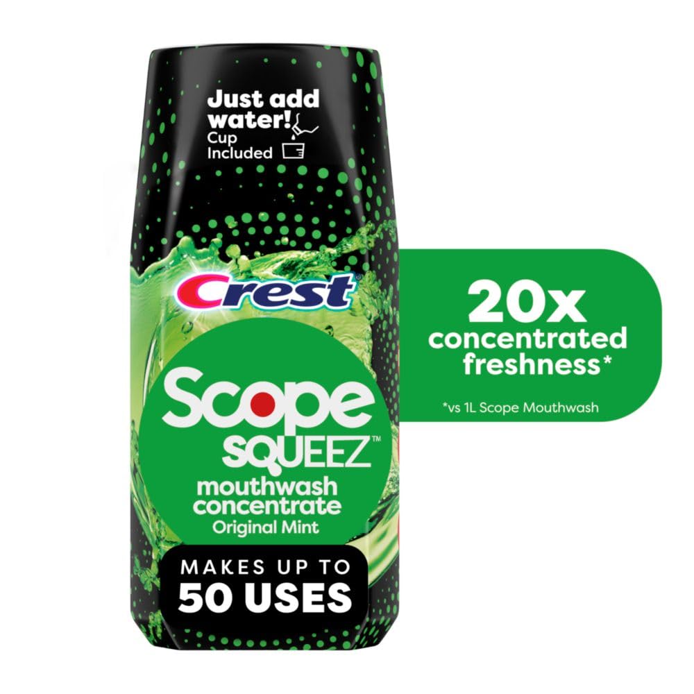 Crest Scope Squeez Mouthwash Concentrate, Original Mint Flavor, 50mL