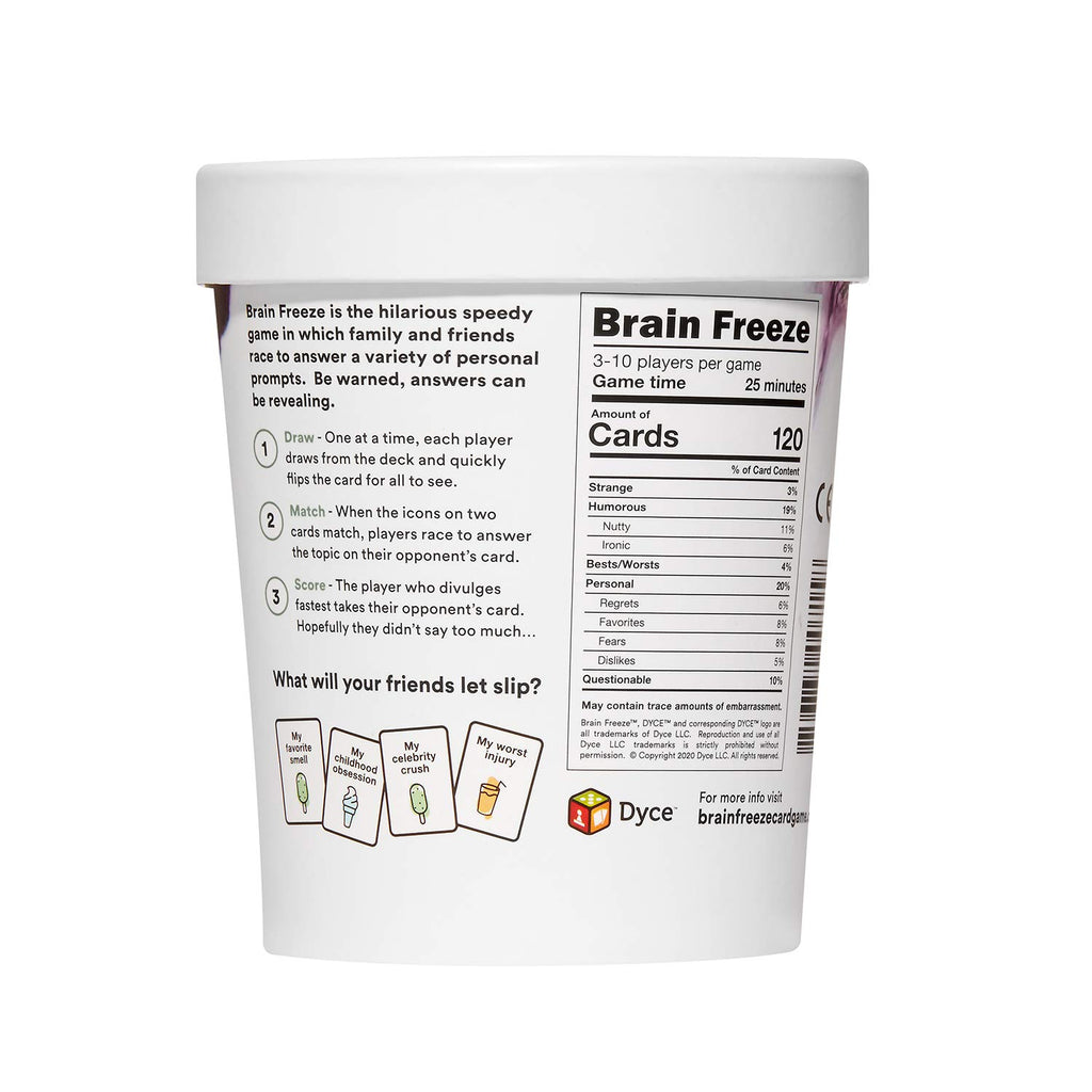 Brain Freeze Party Game - The Hilarious Speak-Before-You-Think Family Card Game for White Elephant Parties, Stocking Stuffers and Board Games Night with Your Friends