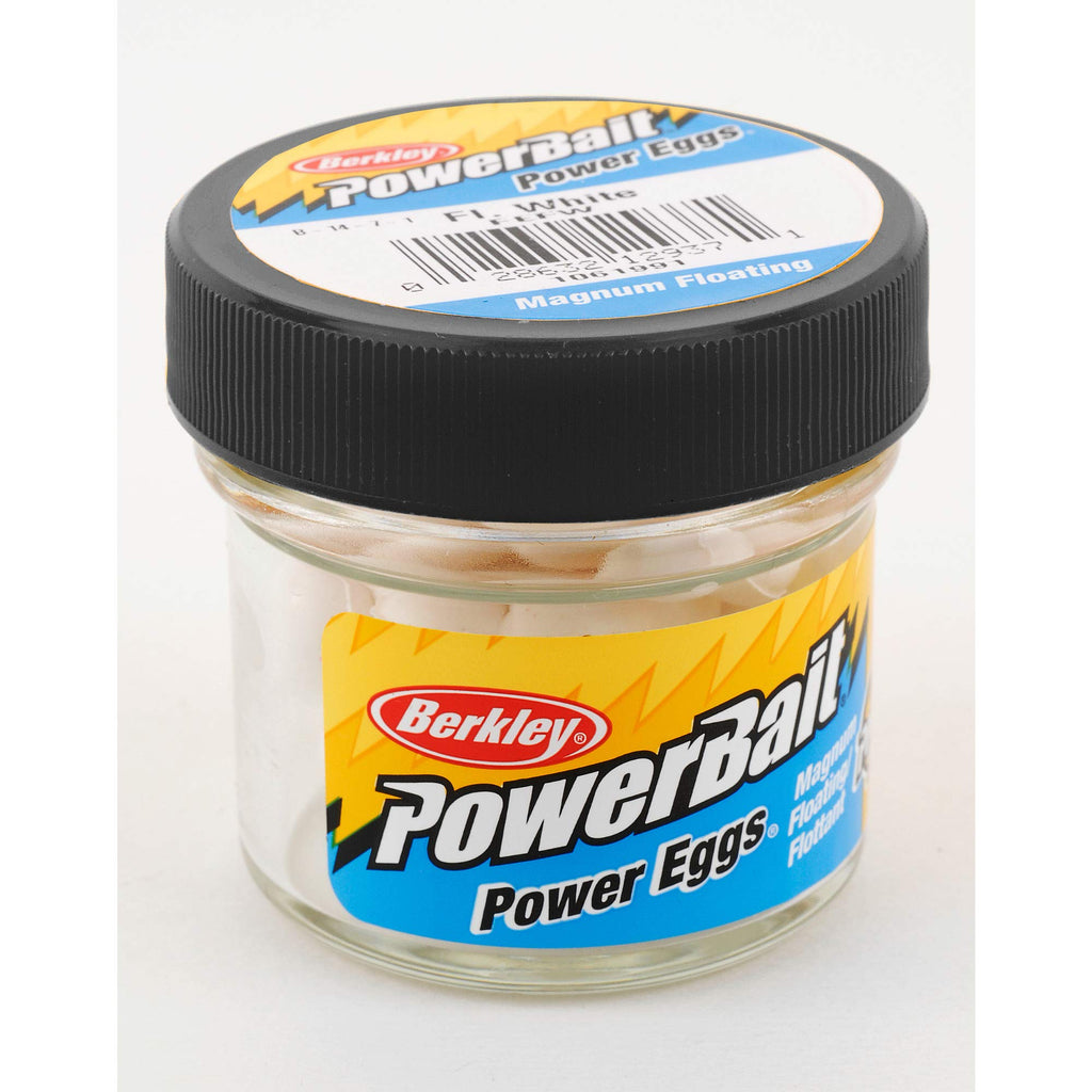Berkley PowerBait Power Eggs Floating Magnum Fishing Soft Bait Fluorescent White - Original Scent / 0.5 ounces Small Jar