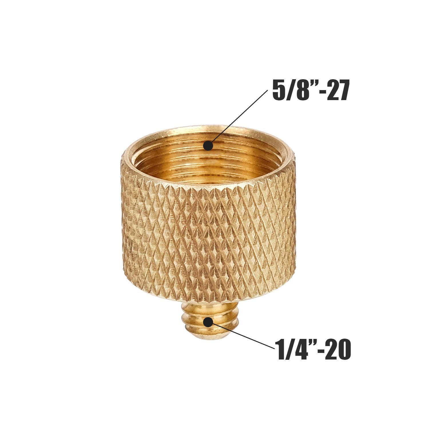 Anwenk Mic Stand Adapter 5/8 to 1/4 Adapter Standard Mic Thread Screw Adapter (Brass) Microphone Stand Adapter to Tripod Adapter, 2 Pack