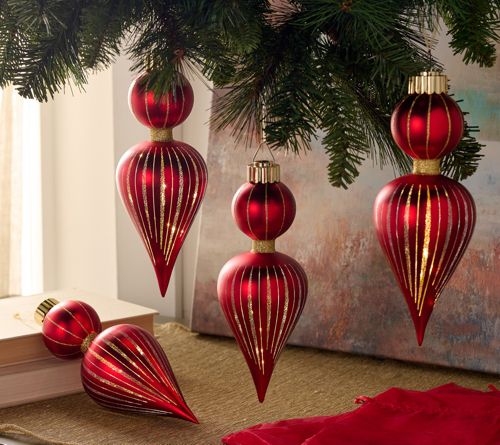 (4) 9.5" Starry Night Ornaments w/ Sheer