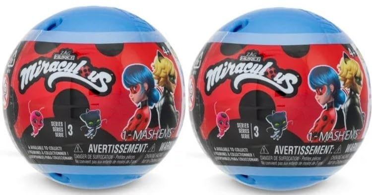 Mash'Ems Miraculous Series 3 - Styles May Vary Set of 2 Blind Balls
