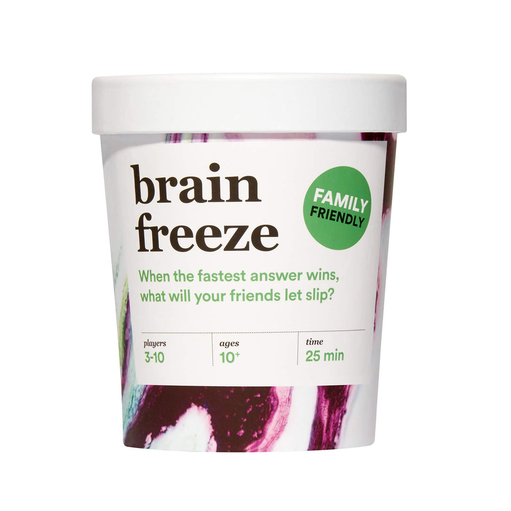 Brain Freeze Party Game - The Hilarious Speak-Before-You-Think Family Card Game for White Elephant Parties, Stocking Stuffers and Board Games Night with Your Friends
