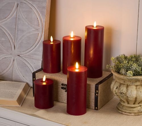 5-pc Flameless Pillar Candles