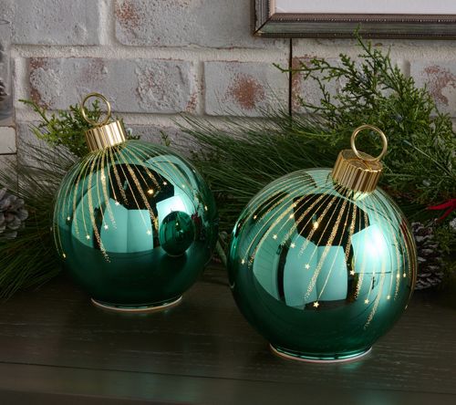Set of 2 6" Starry Night High Shine Ornaments