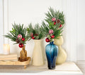 Set of 4 Ornament, Pinecone, and Pine Picks