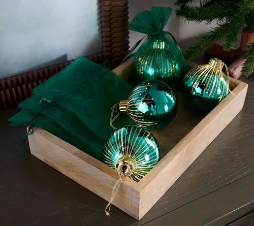 Set of 4 Starry Night High Shine Ornaments