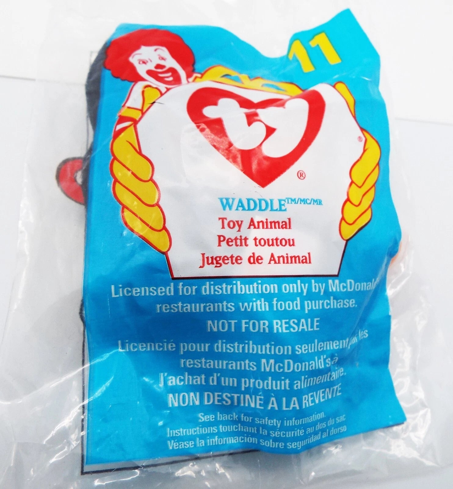 1998 McDONALD'S TY TEENIE BEANIE BABY BABIES ORIGINAL WADDLE PENGUIN ( Unopen)