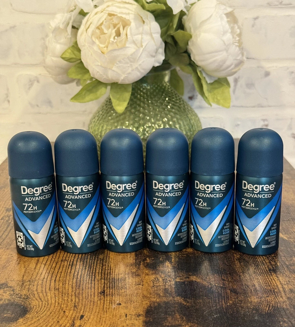 Degree Advanced 72H MotionSense Cool Rush Dry Spray 1oz Travel Size (Pack of 6)