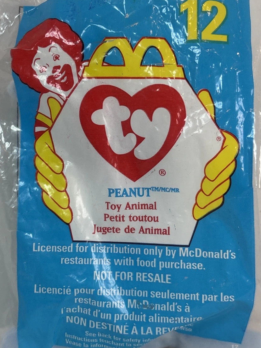 1993 Ty Beanie Babies Peanut The Elephant - Light Blue RETIRED McDonald’s RARE New ( Unopen)